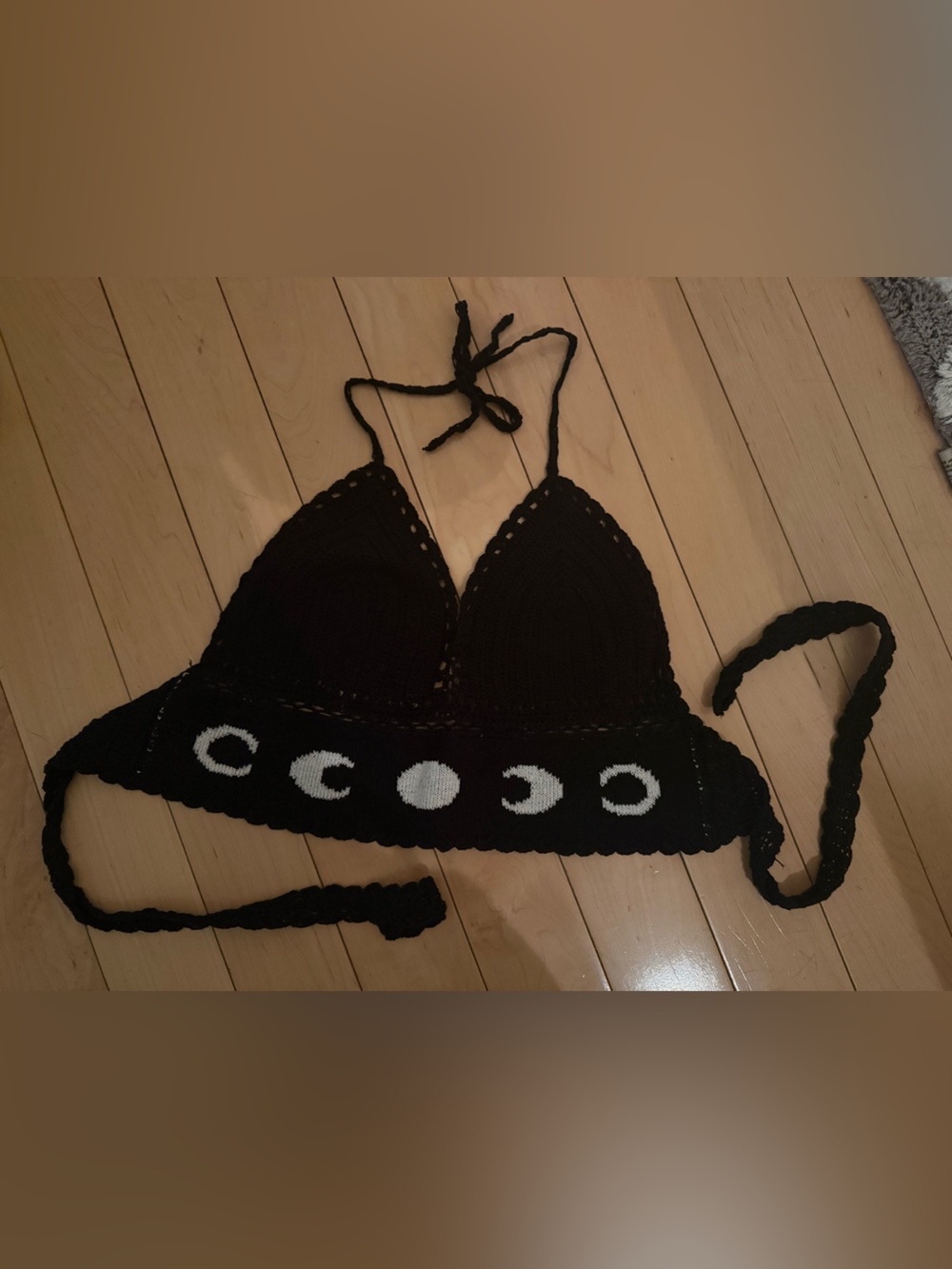 NWOT Blackcraft Cult Moon Phase Crochet Halter Crop Top M/L